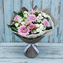 Букет цветов из:  Герберы, Альстромерии и Хризантемы в Верх-Нейвинский