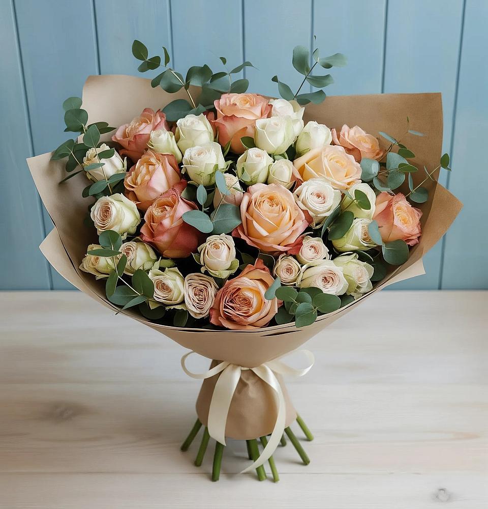 Букет цветов из: Альстромерии и Розы в Верх-Нейвинский