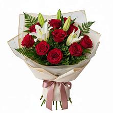 Букет цветов из:  Лилии и Розы в Верх-Нейвинский