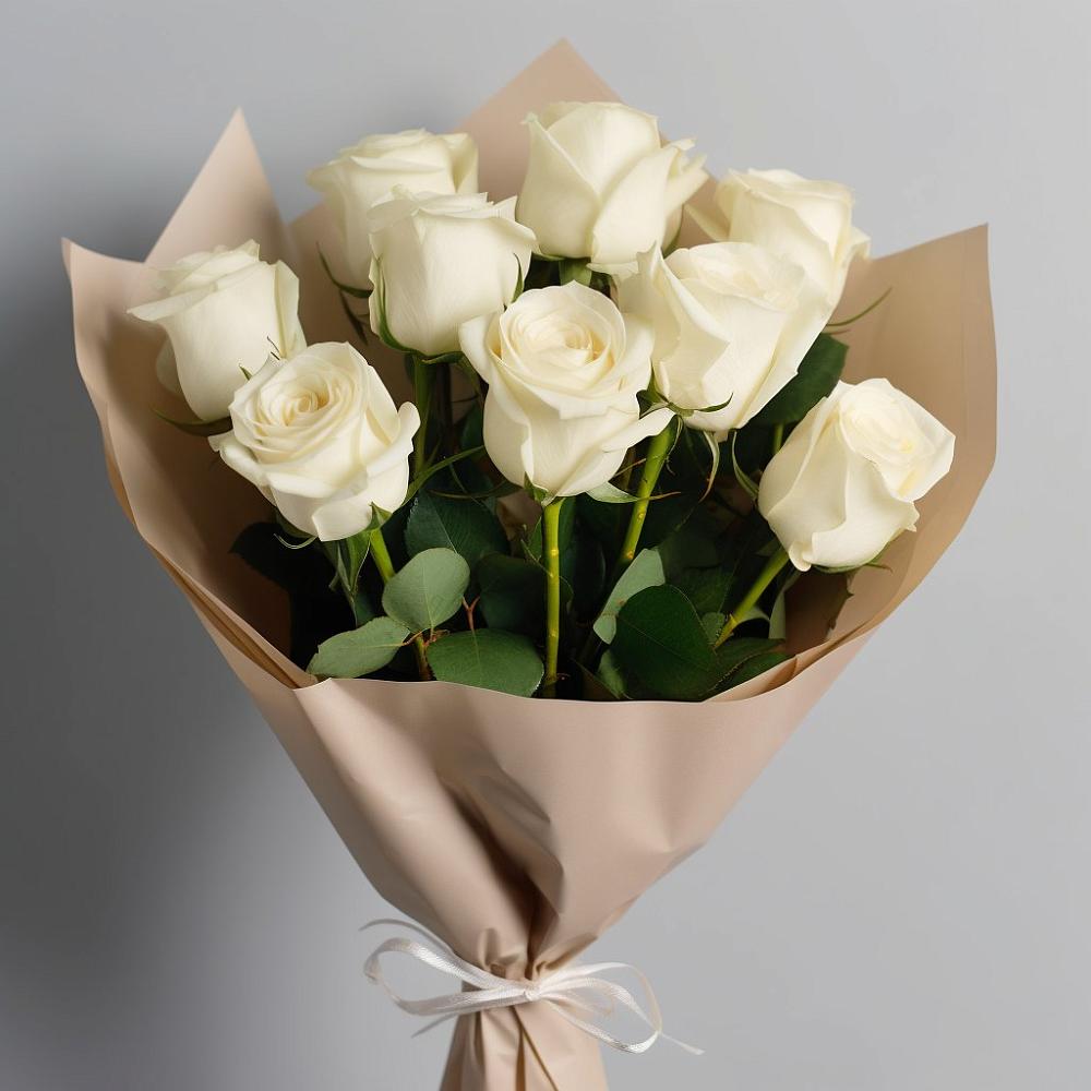 Букет 9 Белых роз Эдлесс Лав в Верх-Нейвинский