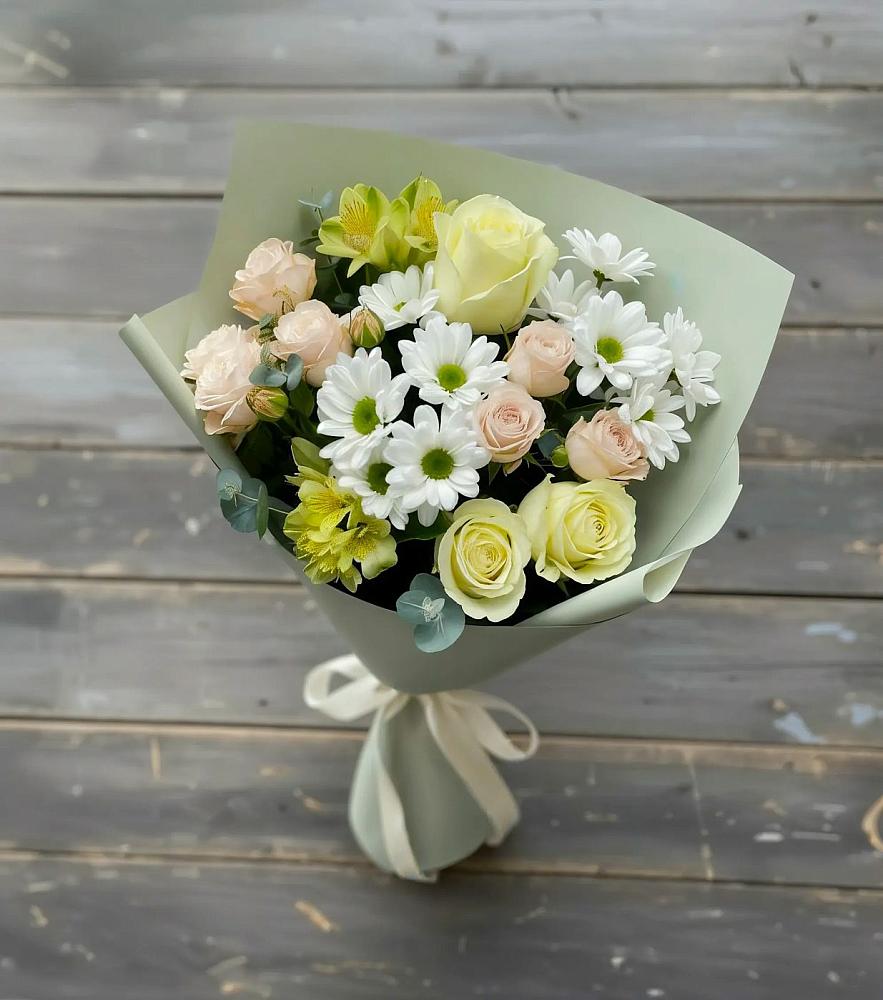 Букет цветов из: Альстромерии, Розы и Хризантемы в Верх-Нейвинский