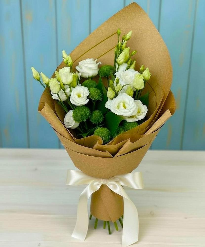 Букет цветов из: Хризантемы и Лизиантусы в Верх-Нейвинский