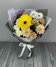 Букет цветов из:  Розы, Герберы и Хризантемы в Верх-Нейвинский