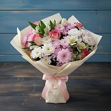 Букет цветов из:  Хризантемы, Альстромерии и Розы в Верх-Нейвинский