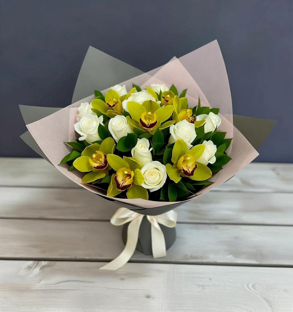 Букет цветов из: Орхидеи и Розы в Верх-Нейвинский