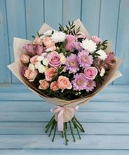 Букет цветов из:  Хризантемы, Розы и Альстромерии в Верх-Нейвинский