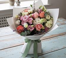 Букет цветов из:  Розы, Лизиантусы и Гвоздики в Верх-Нейвинский