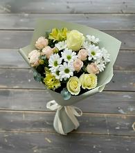 Букет цветов из:  Альстромерии, Розы и Хризантемы в Верх-Нейвинский