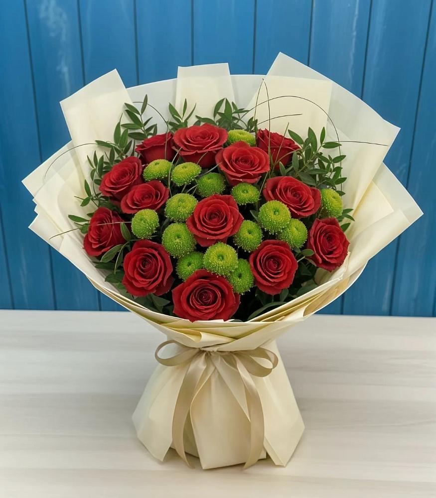 Букет цветов из: Розы и Хризантемы в Верх-Нейвинский